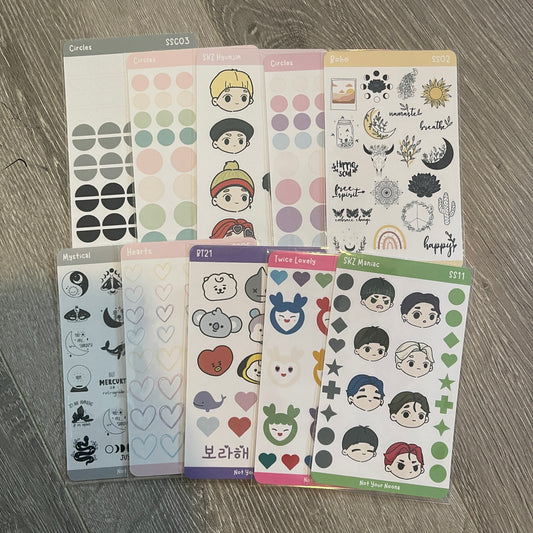 10 sticker sheet bundle